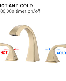 2-Handle Bathroom Sink Faucet With Drain, Brushed Gold