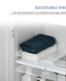 Bathroom Vanities, Bathroom Sink Cabinets with U-Shape Cut-Out and Adjustable Internal Shelf, White