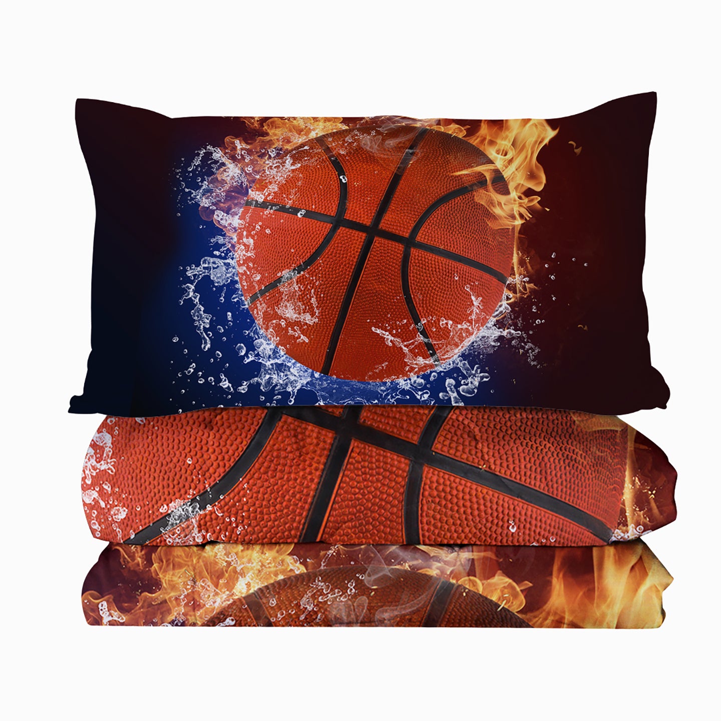 Sports Basketball Bedding Comforters Sets 3 Pieces Fire Bedding Sets
