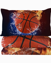 Sports Basketball Bedding Comforters Sets 3 Pieces Fire Bedding Sets