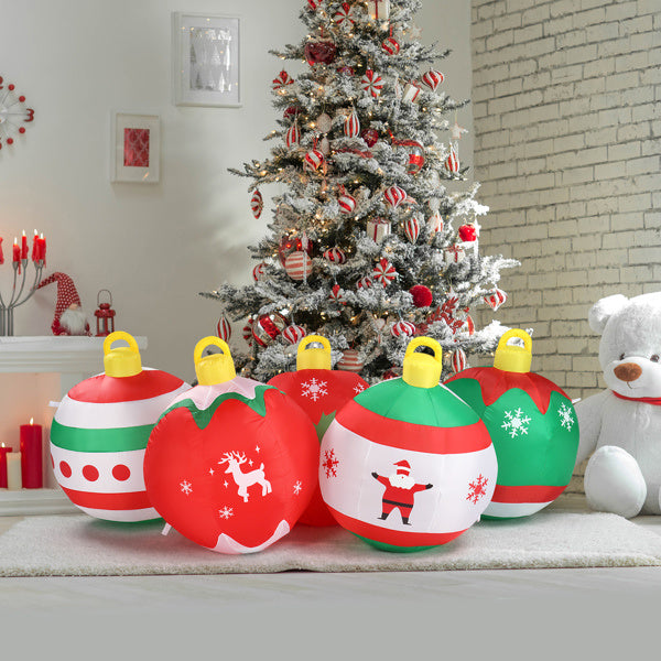 6.9ft, Five Christmas Balls, Five LED Lights, Bundle Pocket, Christmas Inflatable Decoration - CJDS - CC