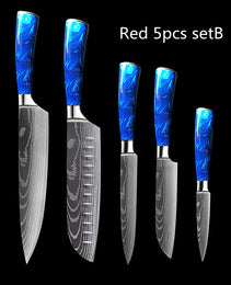 8-inch Chef Knife with Blue Resin Handle
