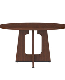 Round Dining Table For 4 - 47 Inch Farmhouse Kitchen Table  MDF Circle Table With Wood Grain Finish  300lb Weight Capacity  Easy Assembly For Dining Room  Kitchen  Living Room - Spiced Round Table