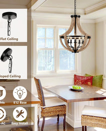 Solid Wood Modern Chandelier
