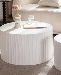 Nesting Coffee Table Set Of 2 Round Wooden Coffee Tables Circle Modern Table For Living Room Bedroom Accent End Side Table