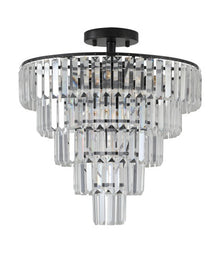 Large Black Crystal Chandelier, Contemporary Style Chandelier