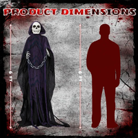 6-ft Sound-Activated Grim Reaper with Chain – CJ product view 3