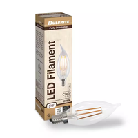 60 - Watt Equivalent Warm White Light CA10 (E12) Candelabra Screw Base Dimmable Clear 2700K LED Light Bulb (4-Pack)