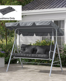 59" Tufted Bench Cushions & Throw Pillows, Replacement Bench Seat Pad, Back & 2 Pillows for Outdoor Furniture, Charcoal