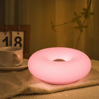 Rechargeable Donut Lamp with 3-Color Touch Control | Wall & Desk Light