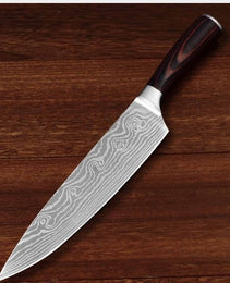 8-Inch Slicing Chef Knife – 7Cr17 Stainless Steel Multipurpose Cooking Knife with Wooden Handle