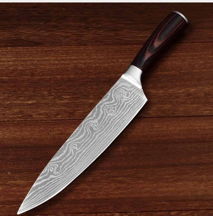 8-Inch Slicing Chef Knife – 7Cr17 Stainless Steel Multipurpose Cooking Knife with Wooden Handle