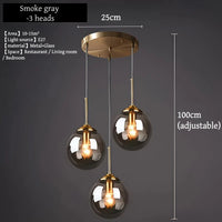 Modern Luxury Metal Chandelier Nordic Creative LED Glass Pendant Lamp Living Room Dining Room Bedside Simple Small Hanging Lamp