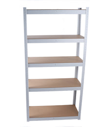5 Layers Laminated White Metal Shelving Unit Adjustable Garage Storage Utility Rack Heavy Duty Shelf