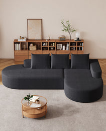 Modern Curved Sofa ,Chenille Upholstered Sectional Sofa Couch Set,Modular 108.5 L Shaped Sectional Living Room Sofa Set With 3 Pillows,Free Combination Sofa Couch For Living Room,Bedroom
