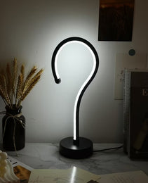2PC Creative Question Mark Shape Table Lamp, USB Three-color Dimming Desktop Decoration Table Lamp