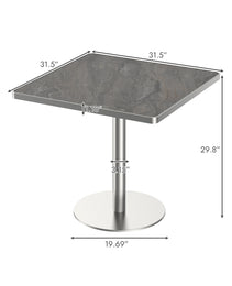 Square Modern Dinning Table 31.5 Inches Bistro Table Tulip Table With Faux Marble Top,Easy Assemble,Sturdy Metal Frame Diameter