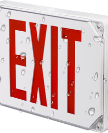 Exit Sign Red Letters IP65 Wet Location WSD