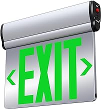 Clear Double Exit Sign Green letters WSD