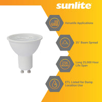 Sunlite LED GU10 Reflector Spotlight Bulb -  Watts - 3000K