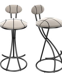 Upholstered Bar Stools Set Of 2 Striped Counter Height Barstools Modern Velvet Dining Chairs For Kitchen Island, Living Room Black  Stripe