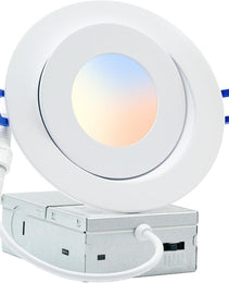 4" Gimbal White - 90 Degree - Round - 9W - 3CCT - BTY