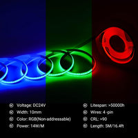 Led strip RGB COB - 14W/m - 24V - IP68  - 16.4ft