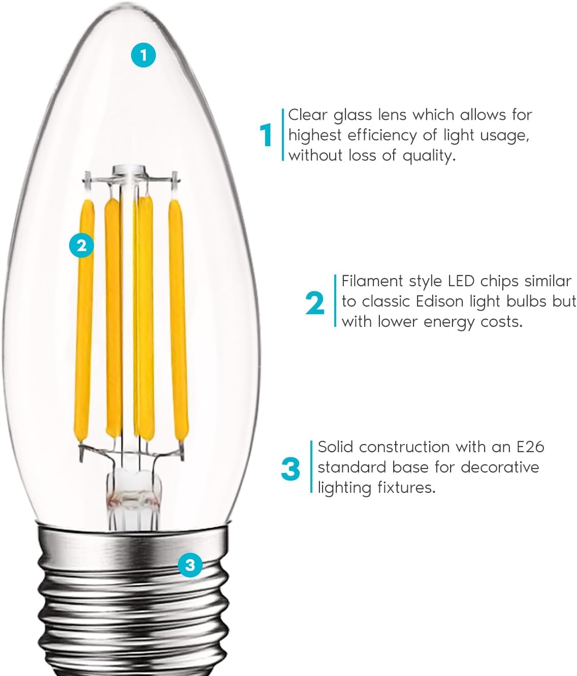 Filament Bulb - E26 - 120V 5000K 2700K Luxrite