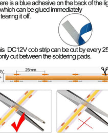 COB 12V - IP20  - CW - 16.4FT - Strip Light