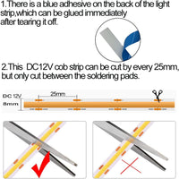 COB 12V - IP20  - CW - 16.4FT - Strip Light