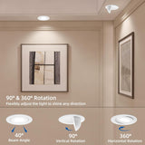 4" Gimbal White - 90 Degree - Round - 9W - 3CCT - BTY