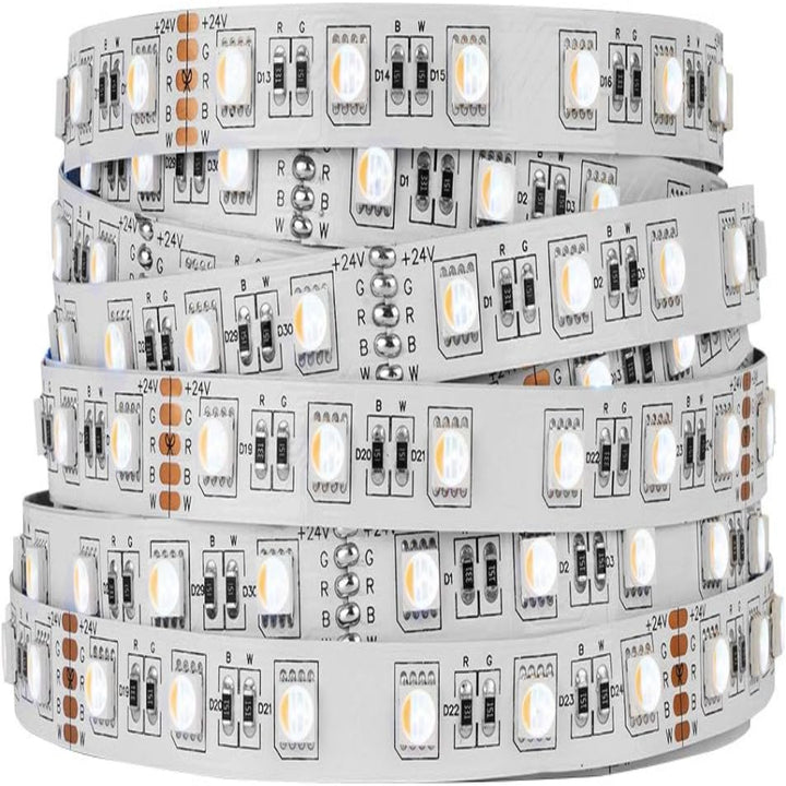 LED Strip Lights - 24V - RGBW - 18W/M - 16.4FT - IP65 Rated - NewS