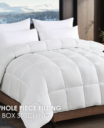 White Oversized Checkered Quilted Plump Duvet Luxury Hotel-grade Comfort For Bedrooms And