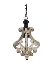 Farmhouse Chandelier, Dilapidated White Chandelier French Country Wood Chandelier