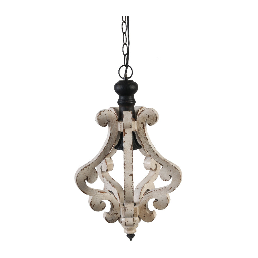 Farmhouse Chandelier, Dilapidated White Chandelier French Country Wood Chandelier