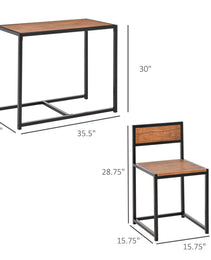 Industrial Dining Table Set For 2 Compact Kitchen Table And Chairs Rustic Brown For Small Spaces