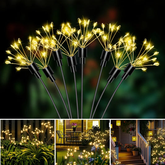 Solar-Powered Dandelion Fairy Firework String Lights Lighting Modes for Garden, Lawn, Camping, Party & Courtyard Decoration