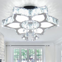 11.8" Crystal Ceiling Light, Flush Mount LED, Warm White