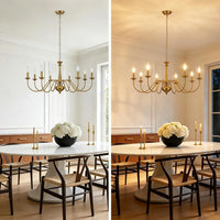 35" Gold Chandeliers for Dining Room Light Fixture Brass Chandelier