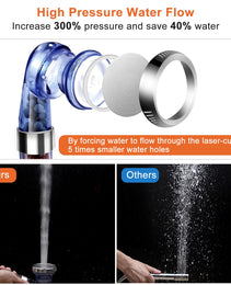 1Pc Ionic Filtration Shower Head High Pressure 3 Mode Stone Water Saving Bath Handheld Shower