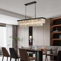 Black Crystal Chandeliers for Dining Room，18-Lights L46 Inch