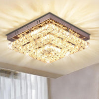 11.8" Crystal Ceiling Light, Flush Mount LED, Warm White
