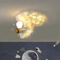 2025 Rocket Astronaut Ceiling Light For Bedroom Study Kids Nursery Modern Creative Led Cloud Led Lights Boys Children Room Light