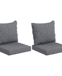 4 Patio Chair Cushions with Seat & Backrest, Fade Resistant Seat Replacement Cushion Set, Gray