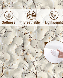 3pcs Minimalist Tree Branch Patterned Blankets Suitable For All Seasons, Including Flower And Autumn Leaf Bedding Sets With 2 Pillowcases, Suitable For Children And Adults