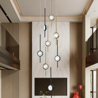 24-Light LED Modern Crystal Chandeliers, Large Long Foyer Chandeliers for High Ceilings, 78" Extra Long 3 Color Dimmable Staircase Chandelier Crystal Drop Light for Foyer Double Height Ceiling