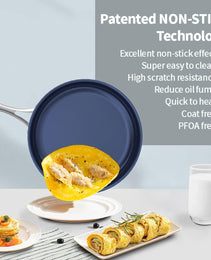 Titanium Alloy Stainless Steel 10-inch PFAS-Free PFOA-Free Non-Stick Pan Dishwasher-Safe Oven-Safe Suitable For All Stovetop Cookware