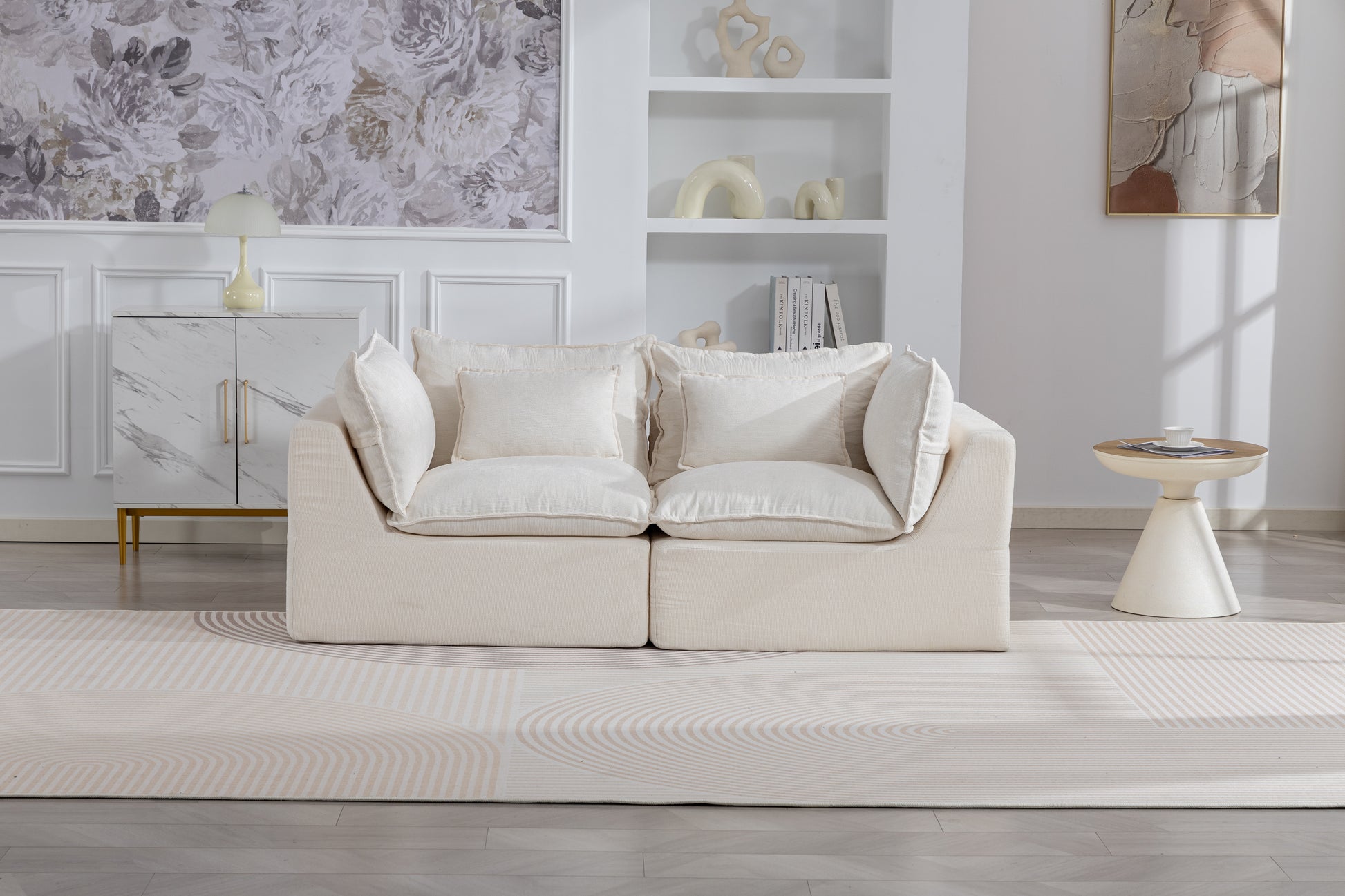 74.8  Width Cloud Couch Oversized Modular Sectional Sofa True Relax Comfy Couches Wide&Deep Seat Sofas For Living Room Furniture Sets, 2Seat