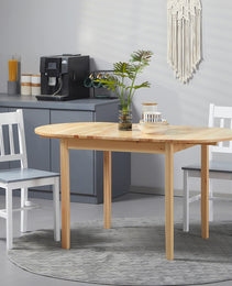 55" Wood Kitchen Table, Drop Leaf Tables for Small Spaces, Natural