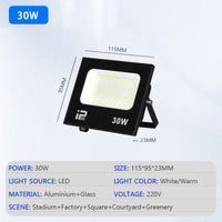 Outdoor IP66 Waterproof Path Light Spotlight LED Floodlight AC220V 10W 20W 30W 50W 100W 200W Outdoor Garden Porch Courtyard Lamp